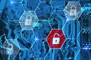 Internet piracy and cybersecurity concept