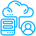 server architecture or cloud path icon